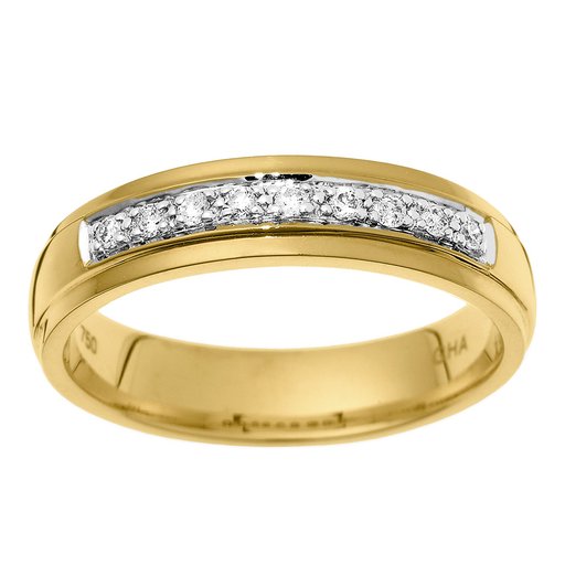 Diamantring i 18K guld, 15.5