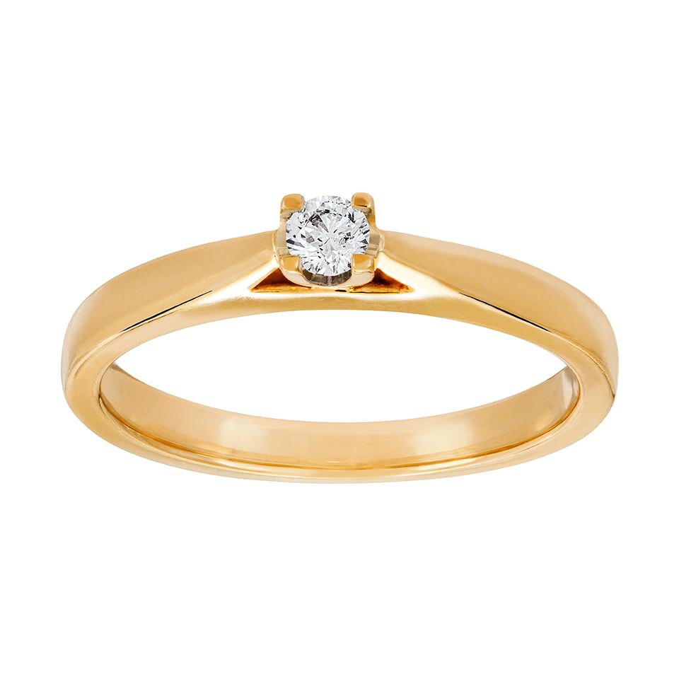 Diamantring i 18K guld, 19.0