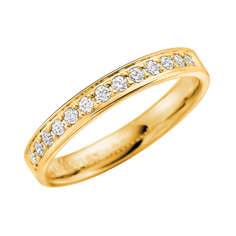 Diamantring i 18K guld, 59