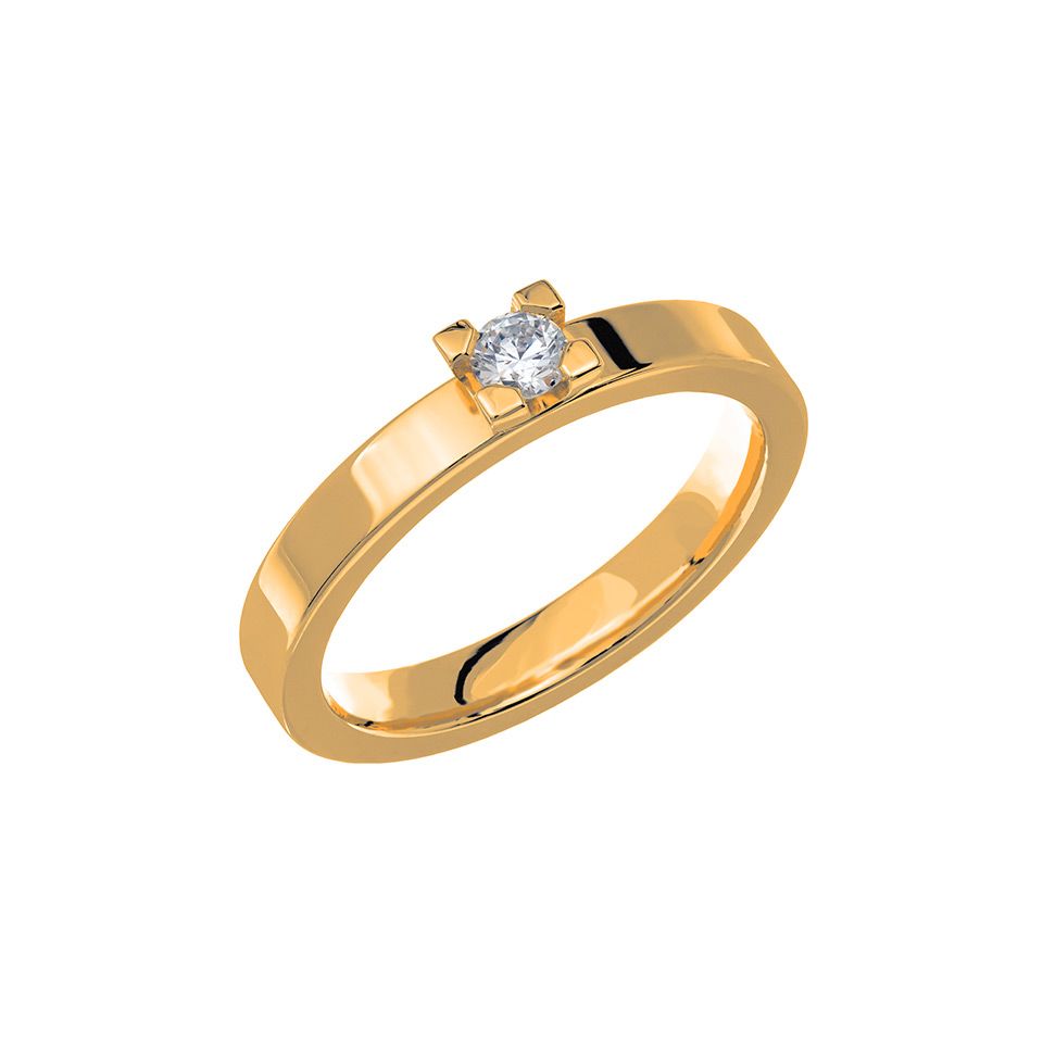 Diamantring i 18K guld, 50