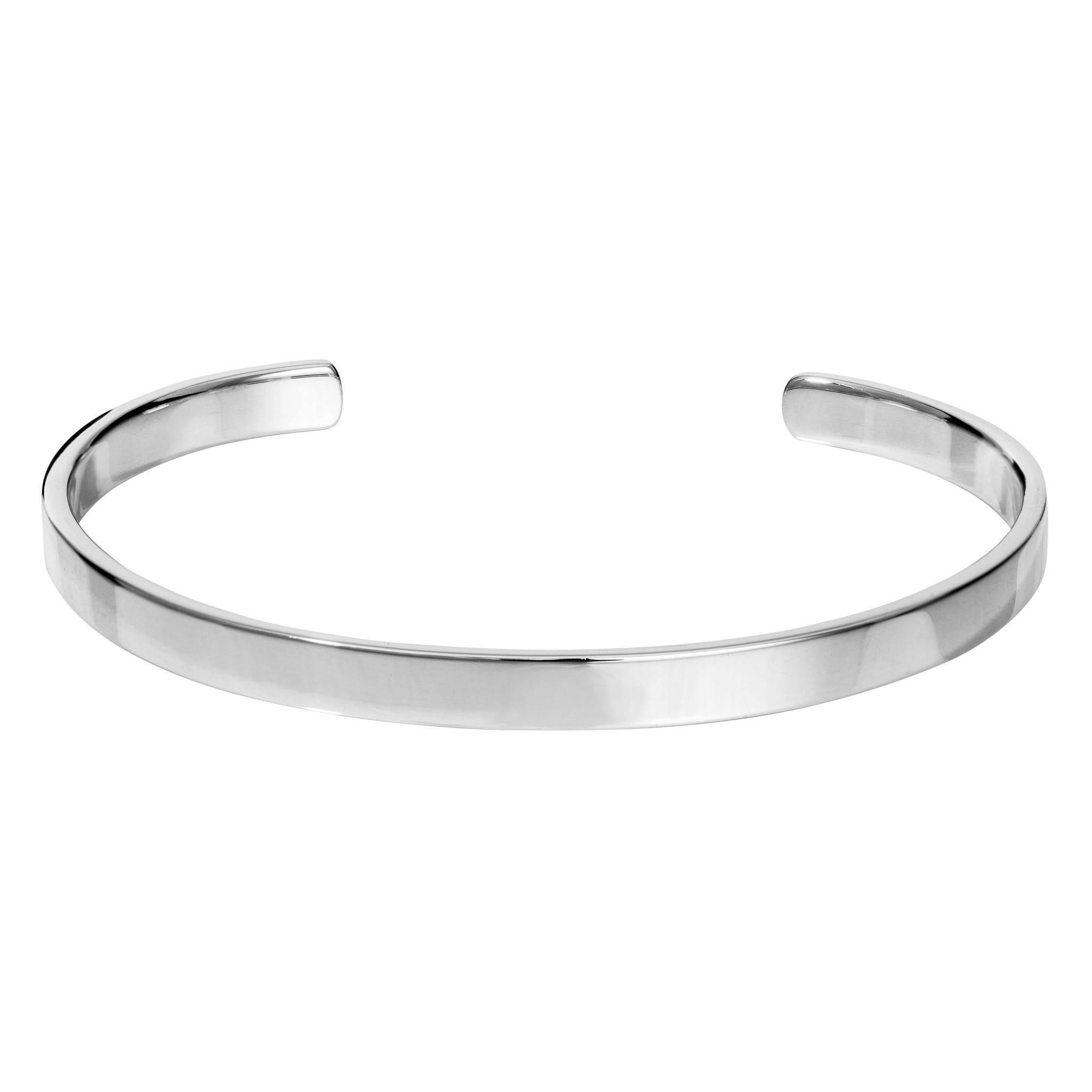 Blank armring i &auml;kta silver