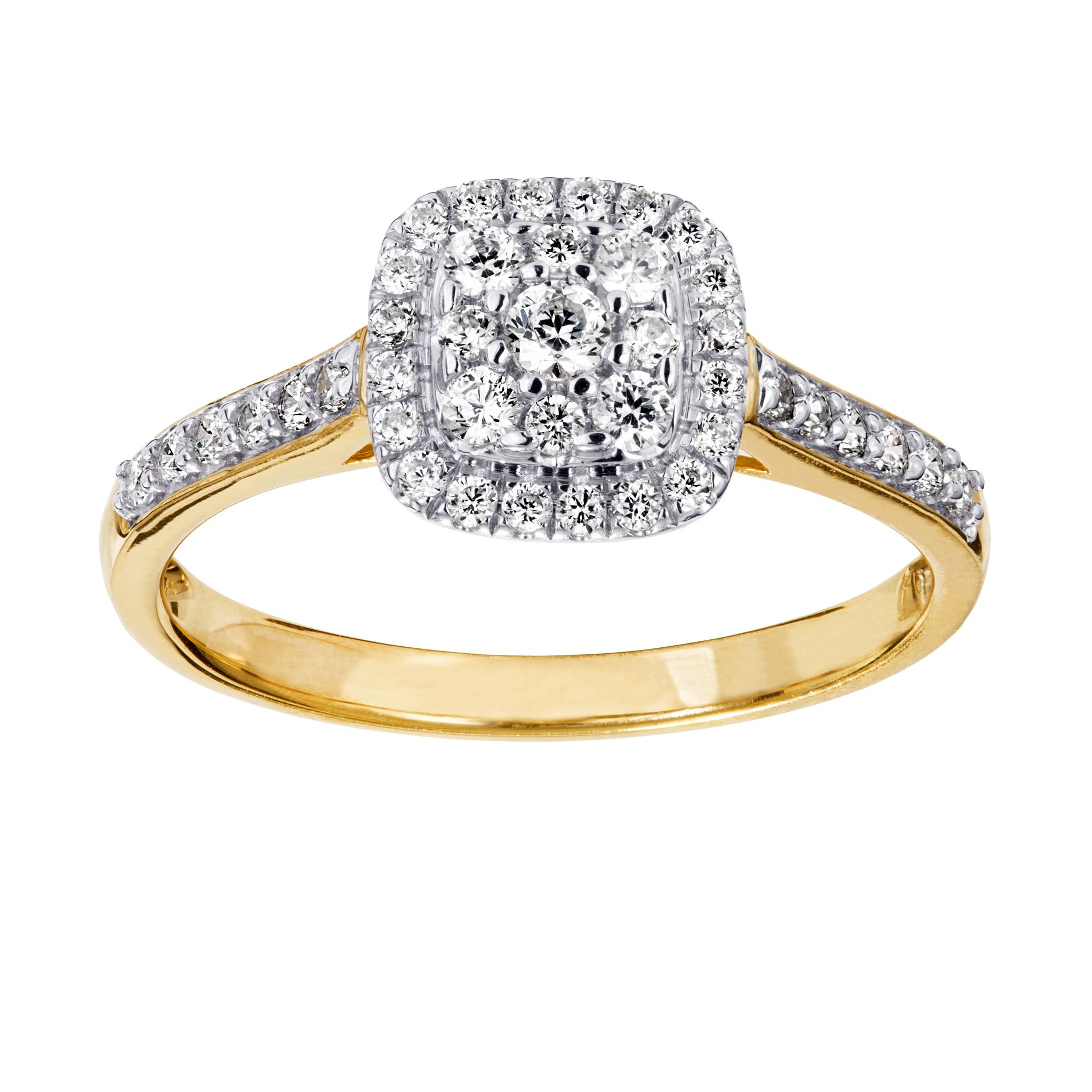 Diamantring i 18K guld, 17.0