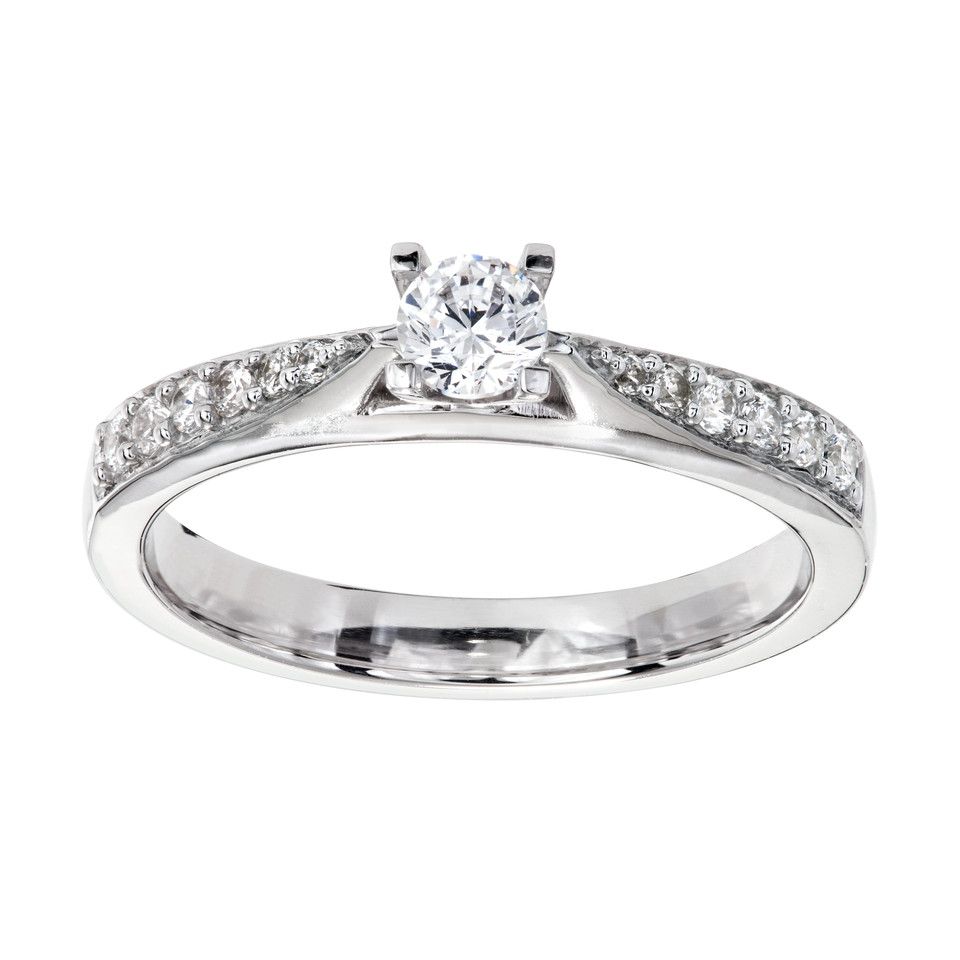 Diamantring i 18K guld, 18.5