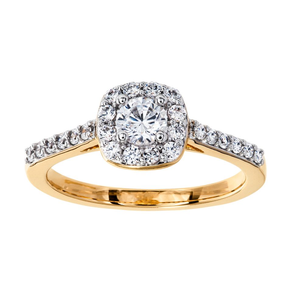 Diamantring i 18K guld, 17.0