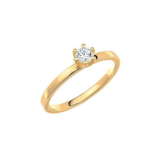 Diamantring i 18K guld, 48