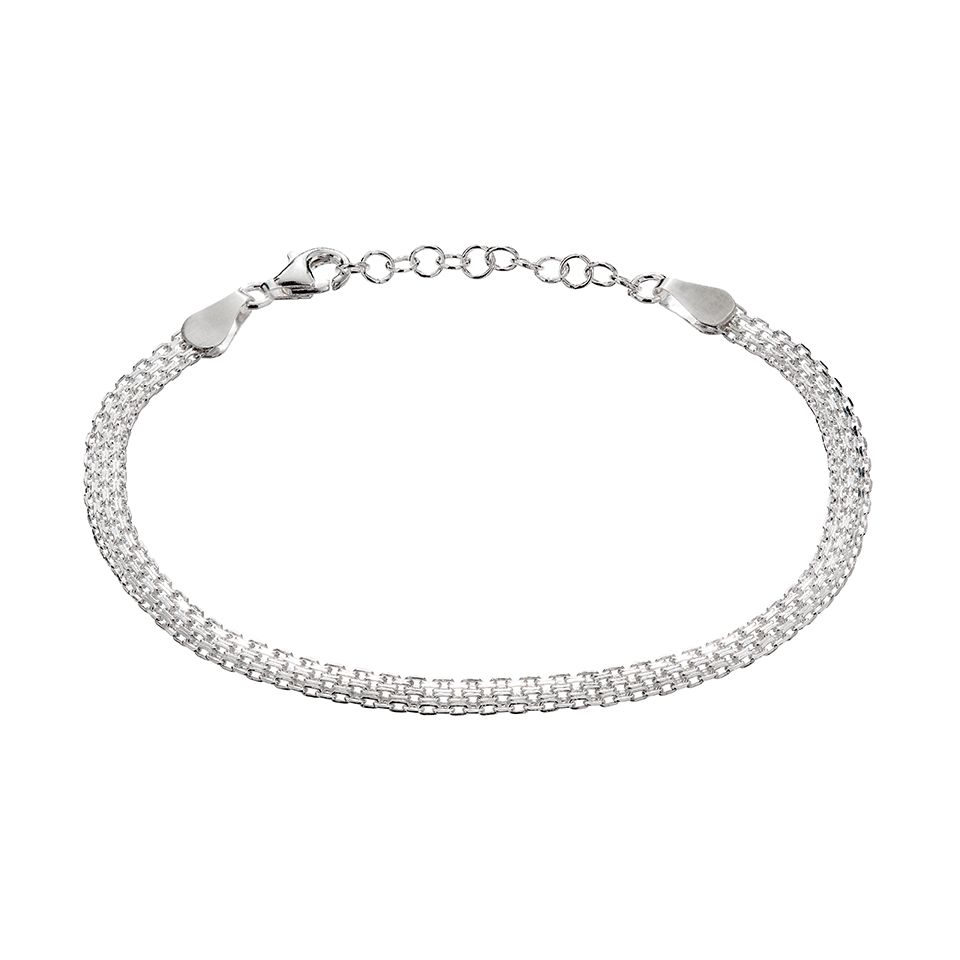 Armband i &auml;kta silver