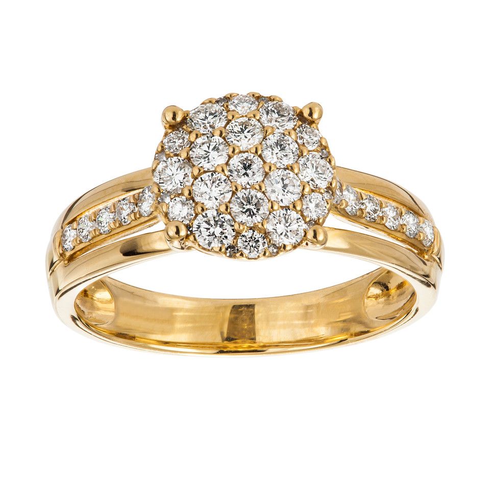 Diamantring 18K guld, 15.0