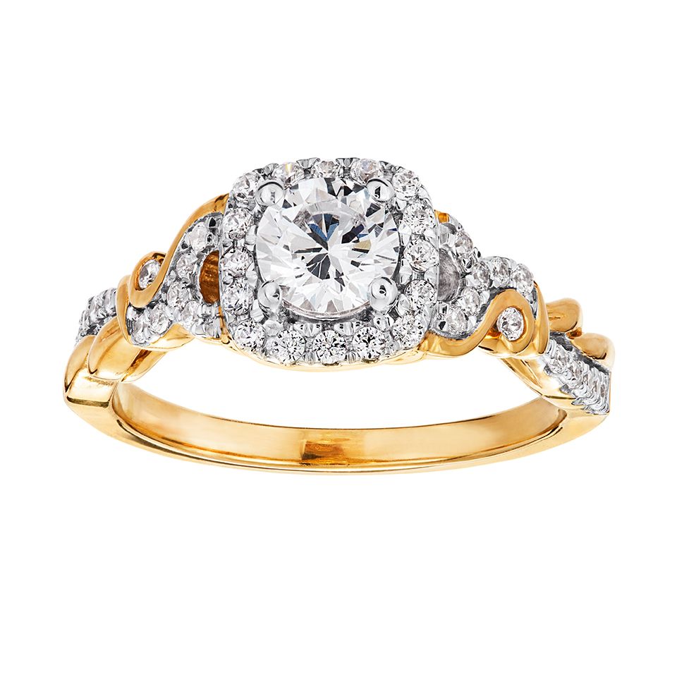Diamantring 18K guld, 15.0