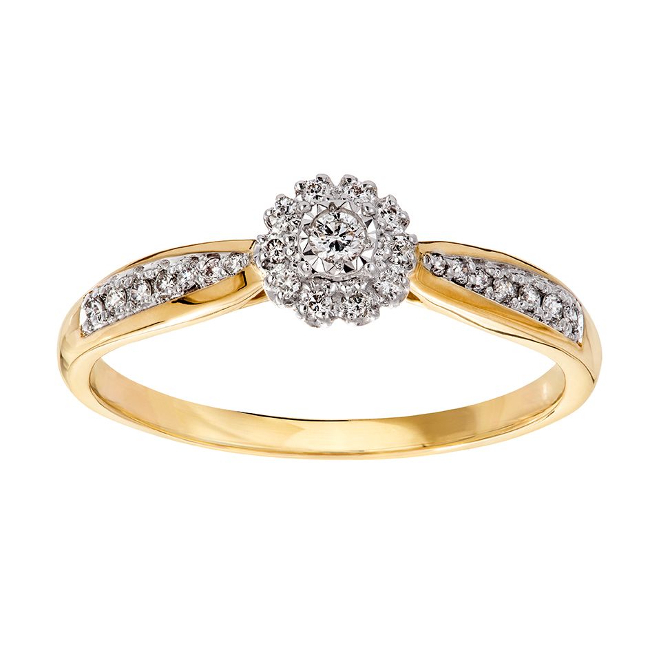 Diamantring i 18K guld, 18.0