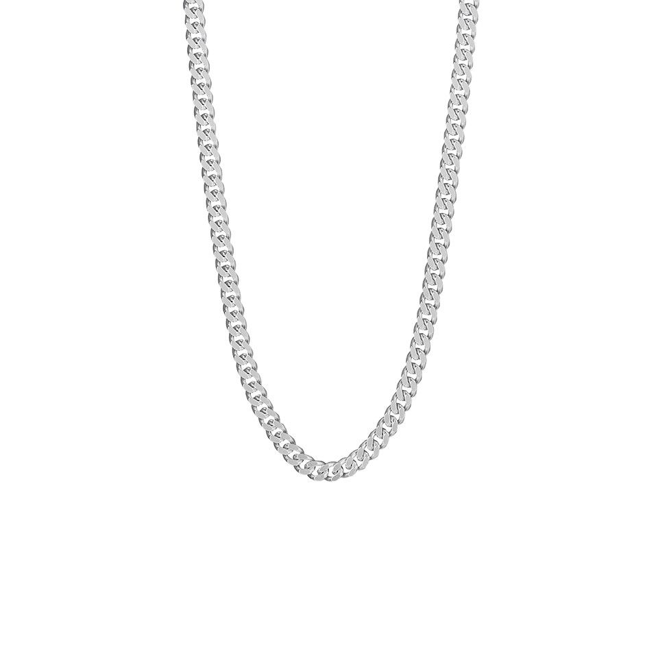 Halsl&auml;nk i &auml;kta silver 55 cm