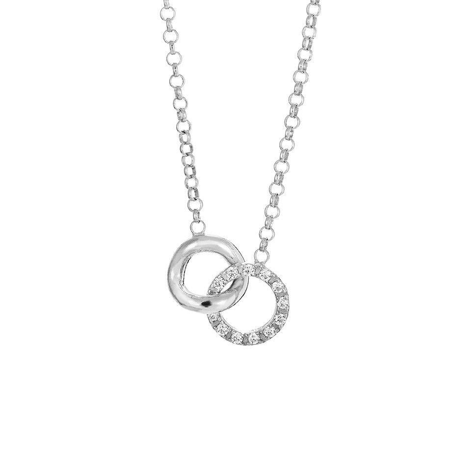 Halsband i &auml;kta silver