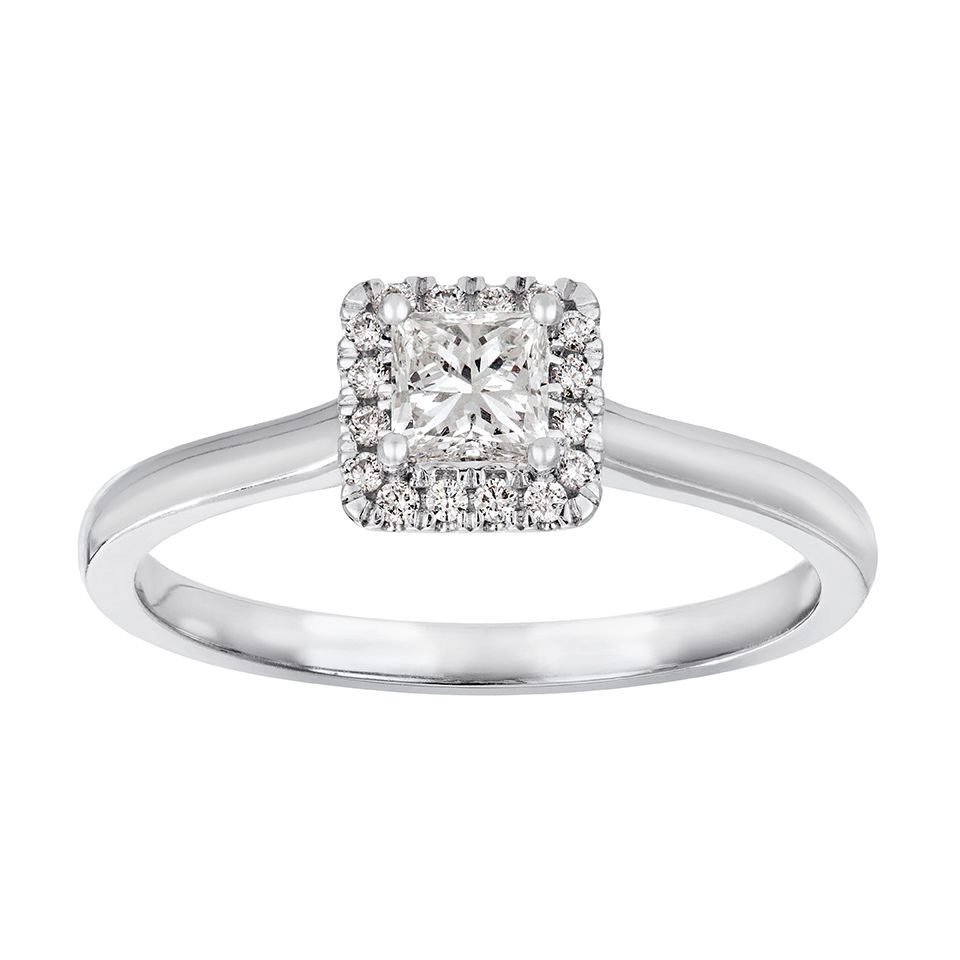 Diamantring i 18K guld, 17.5