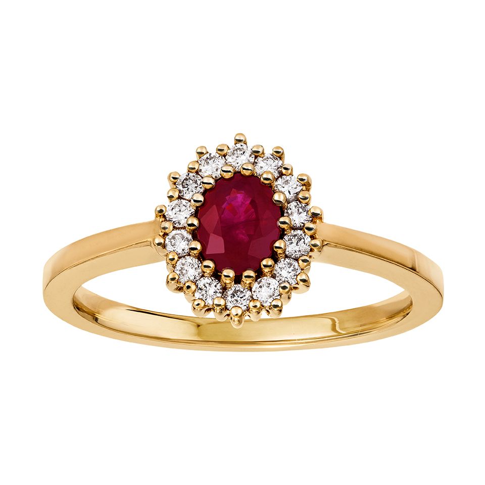 Diamantring i 18K guld, 16.5