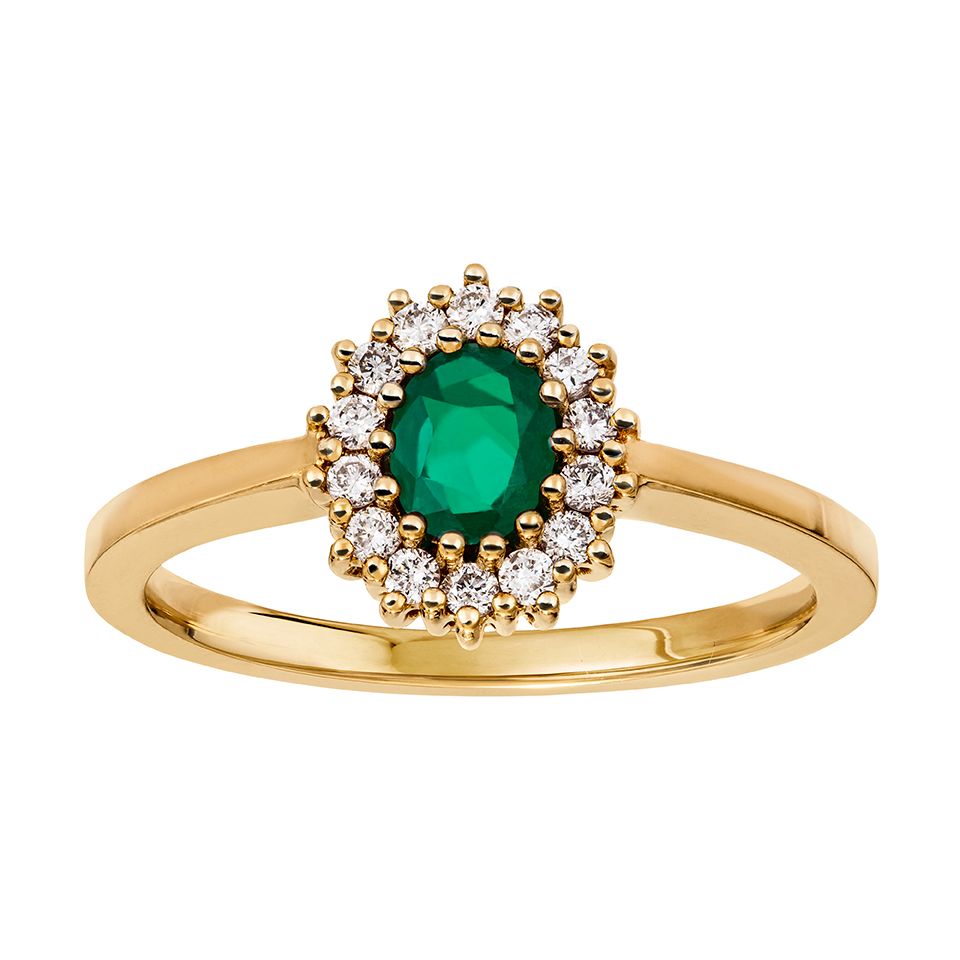 Diamantring i 18K guld, 17.0