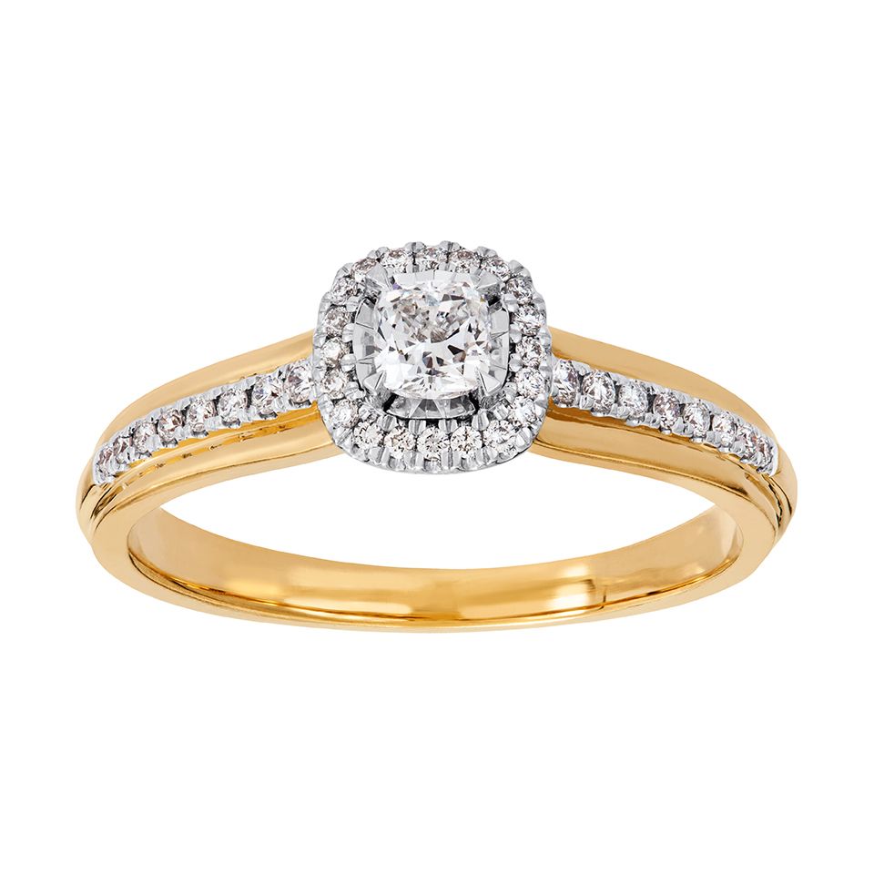 Diamantring i 18K guld, 15.0