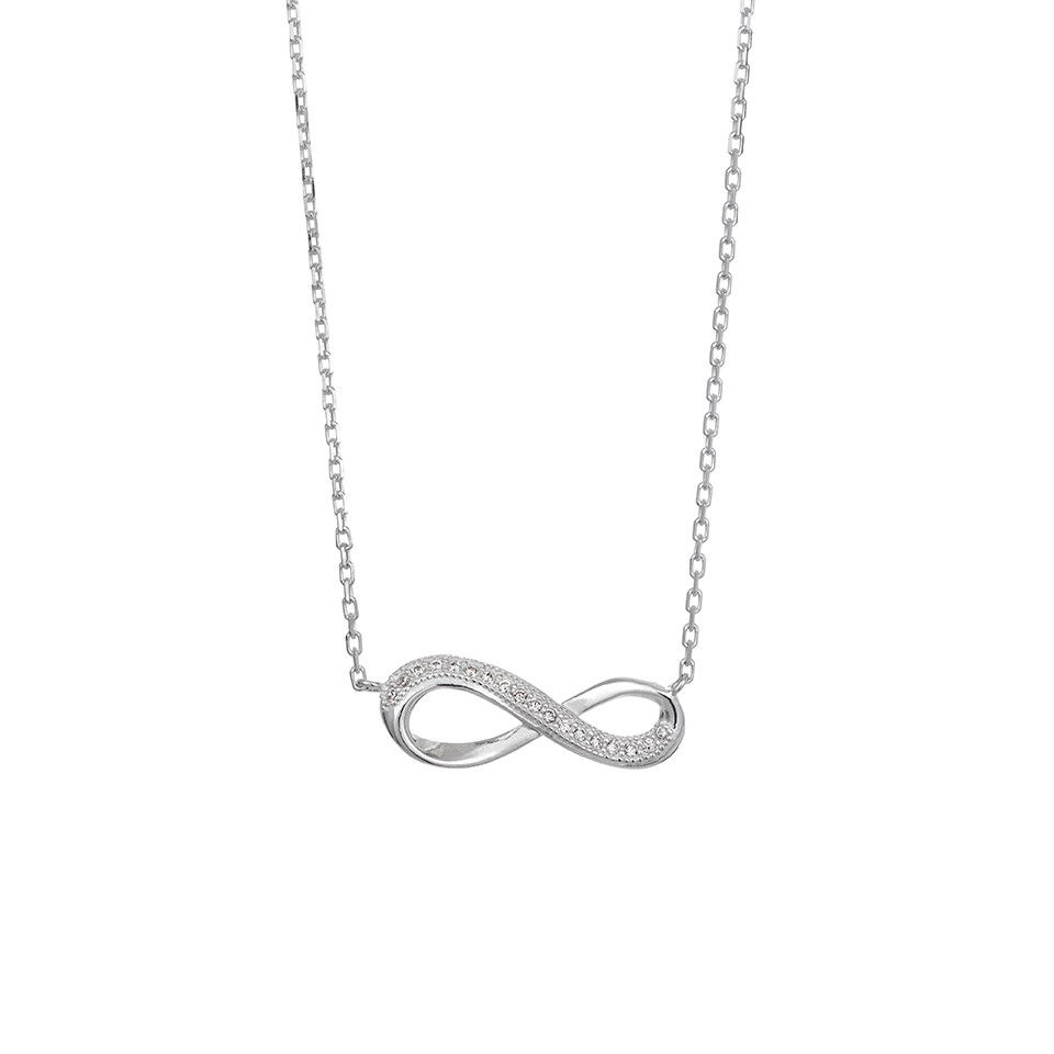 Halsband i &auml;kta silver