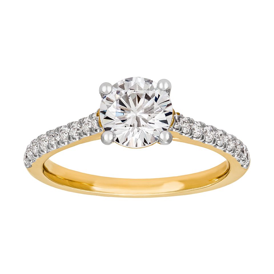 Diamantring i 18K guld, 17.5