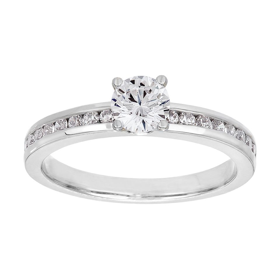 Diamantring i 18K guld, 17.5