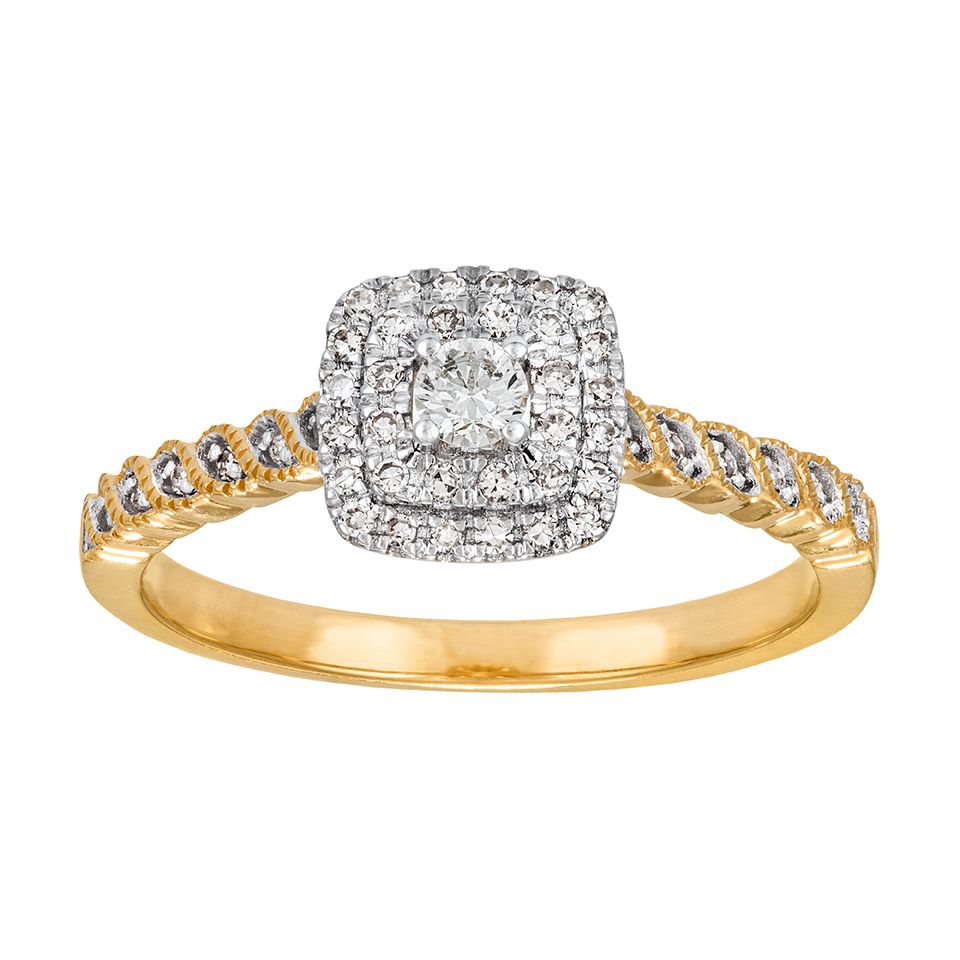 Diamantring i 18K guld, 18.0