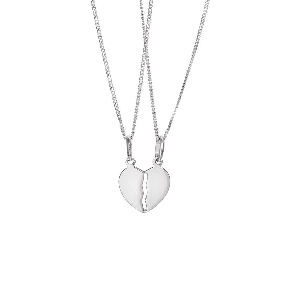 Halsband i &auml;kta silver