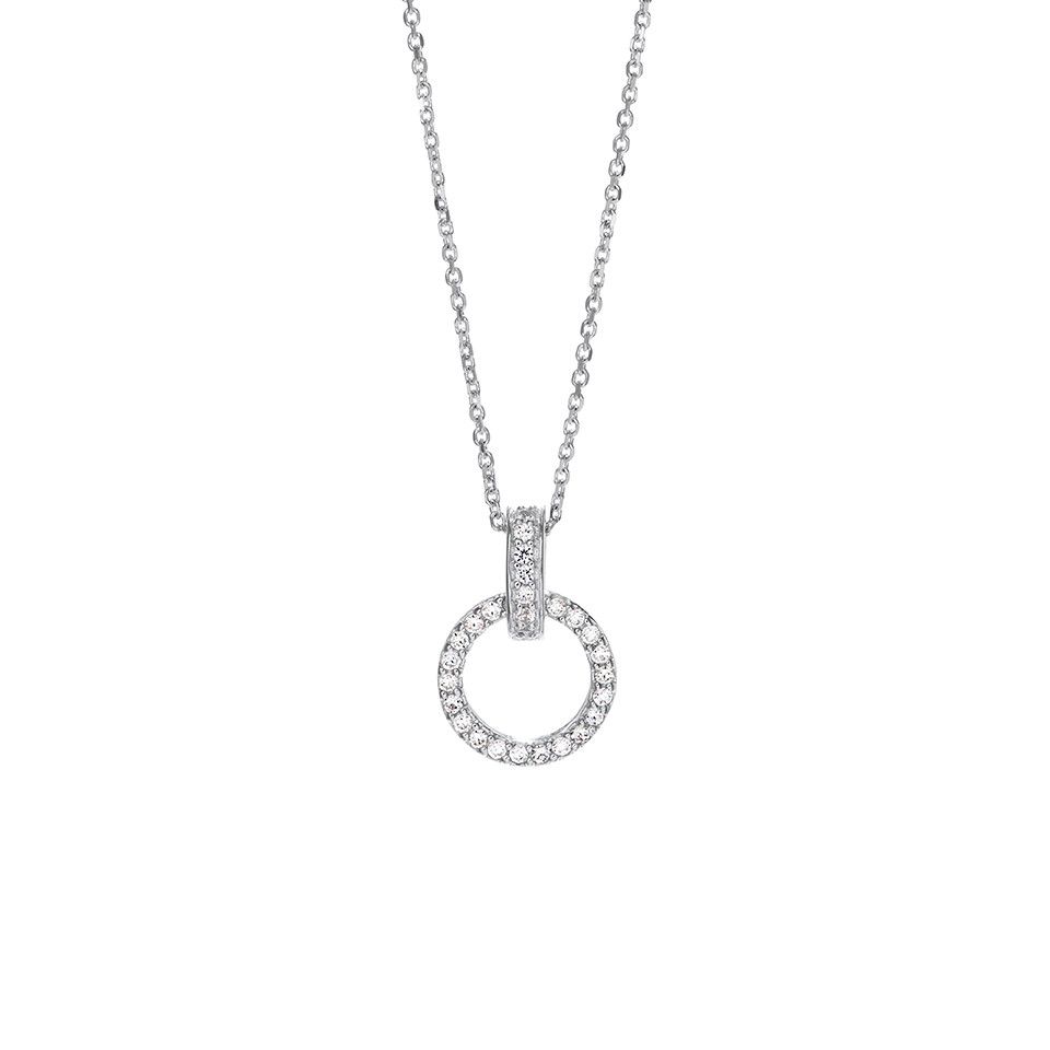 Halsband i &auml;kta silver