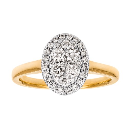 Diamantring i 18K guld, 19.0