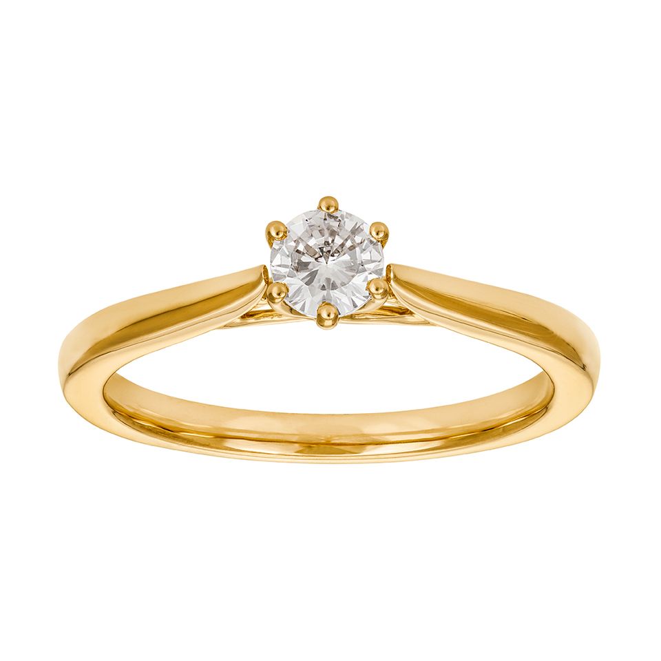 Diamantring i 18K guld, 16.5