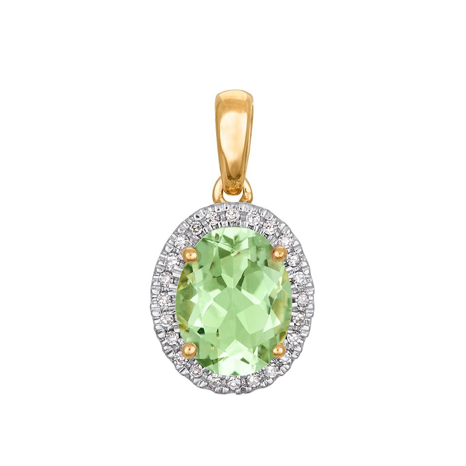 Diamanthänge i 18K guld med peridot