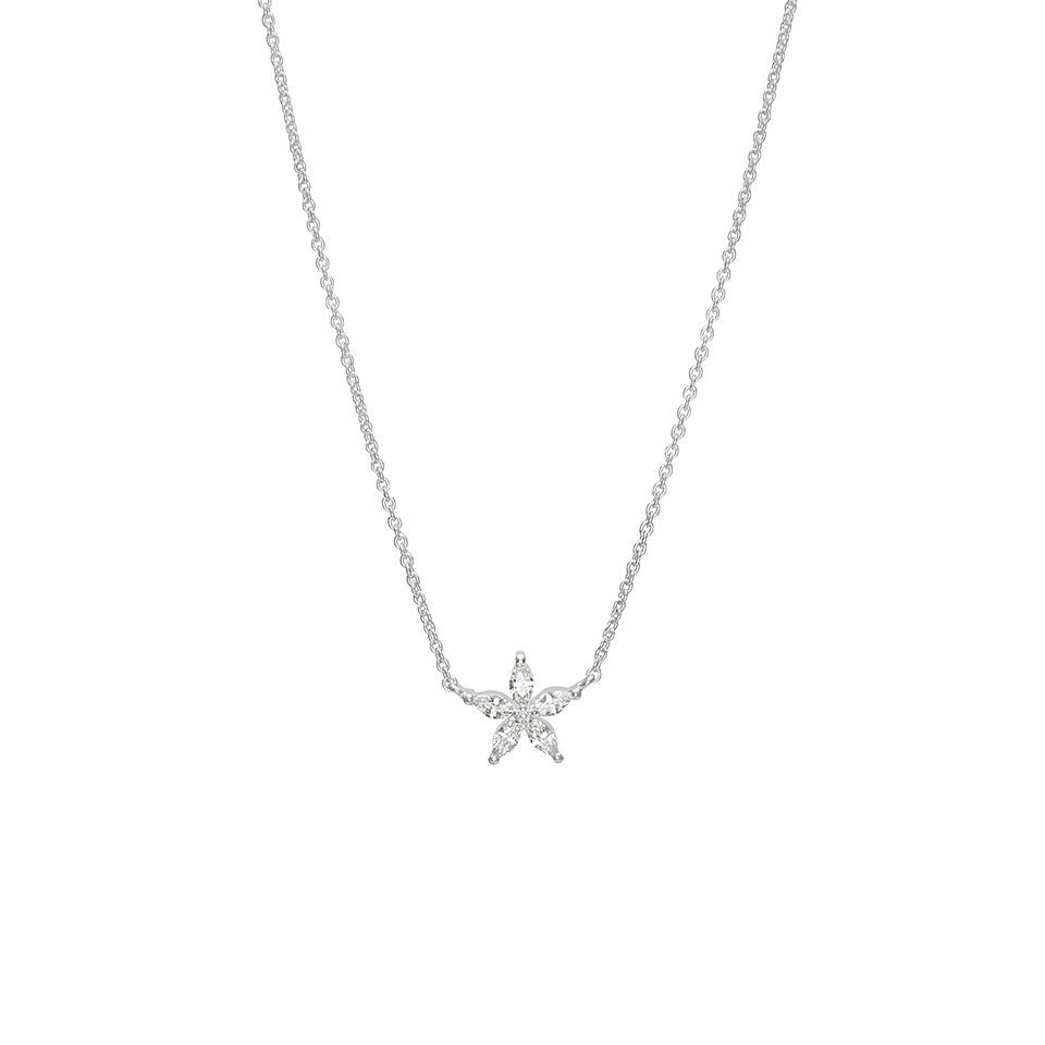 Halsband i &auml;kta silver med kubisk zirkonia