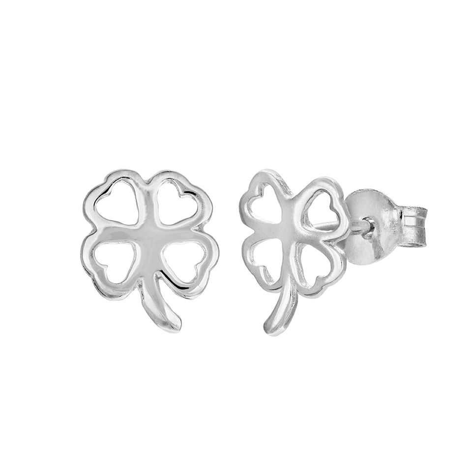 Örhängen i äkta silver fyrklöver 200092