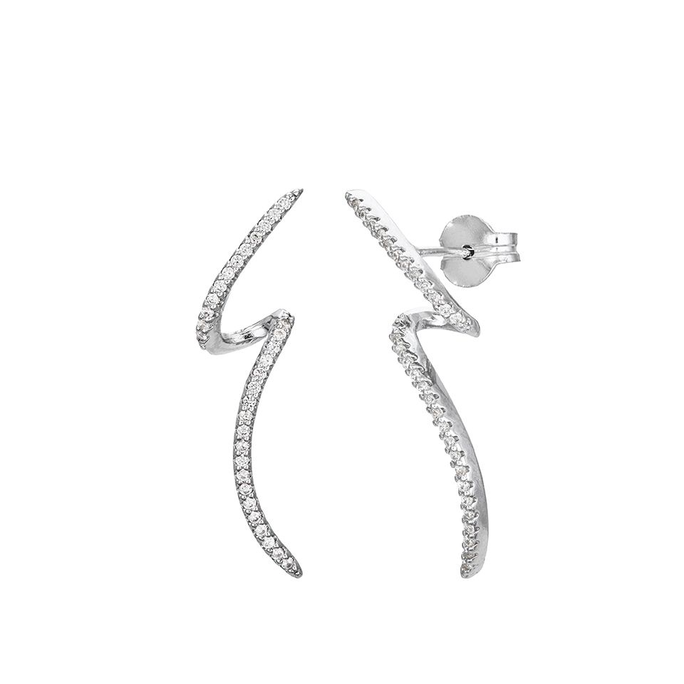 Twistade &ouml;rh&auml;ngen i &auml;kta silver