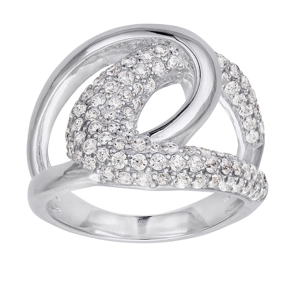 Ring i äkta silver med kubisk zirkonia, 16.0