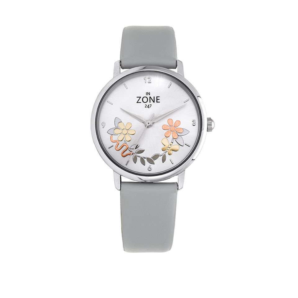 Klocka med blommotiv