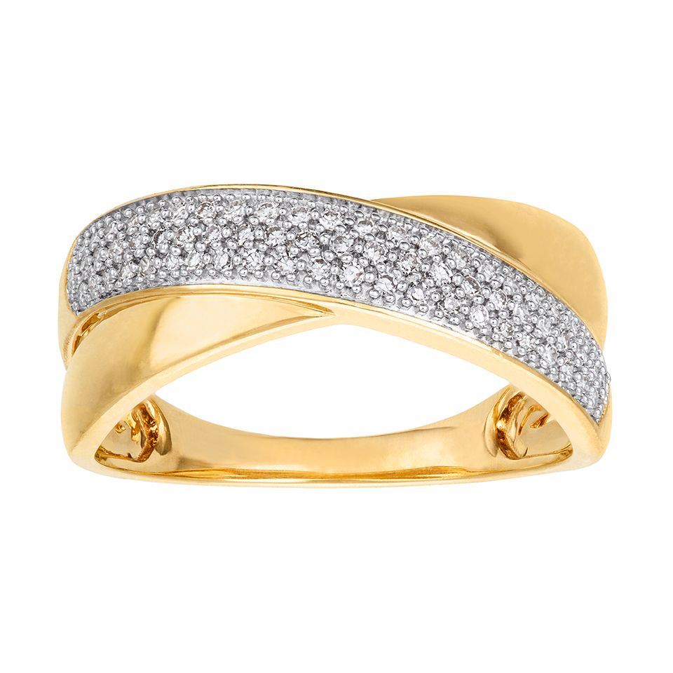 Diamantring i 18K guld med flera diamanter, 16.0