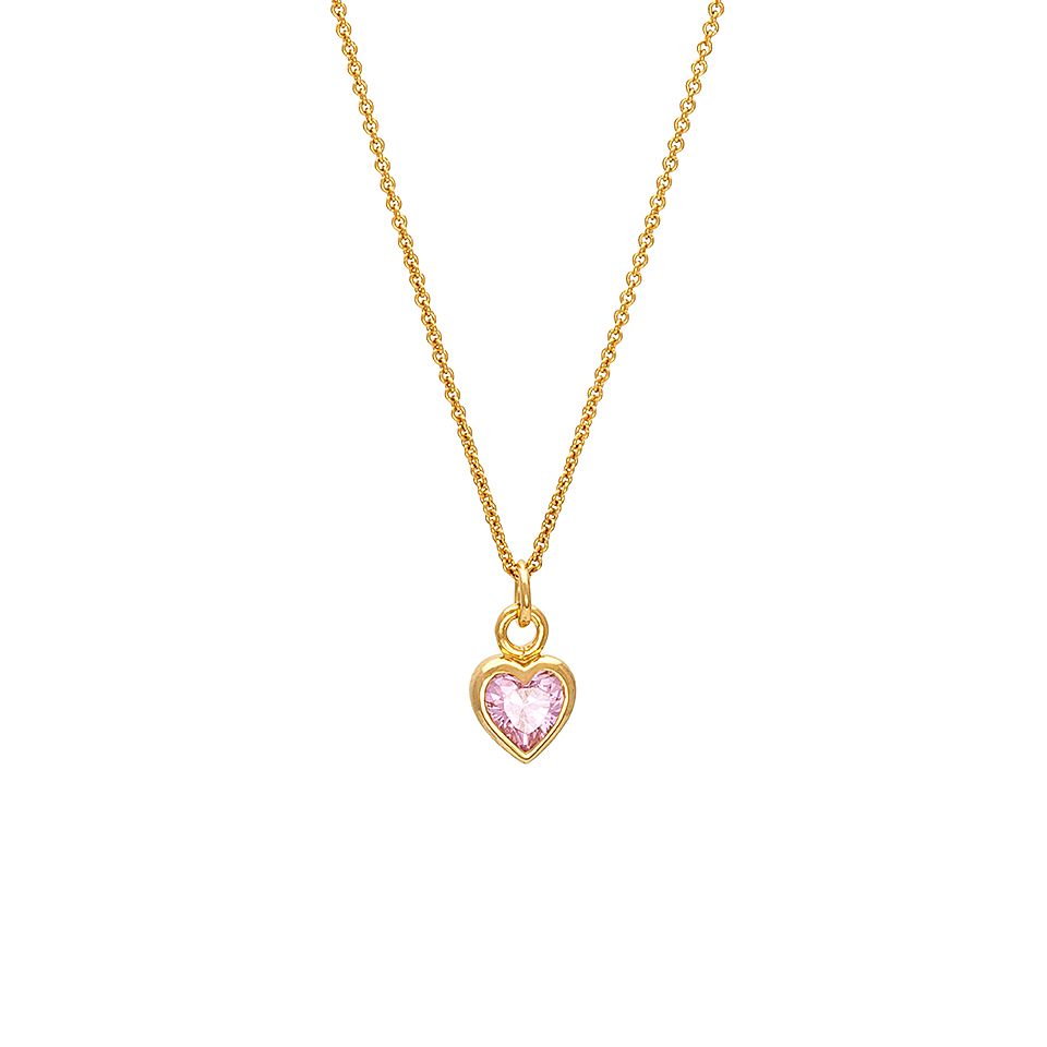 Halsband i äkta silver med rosa hjärta