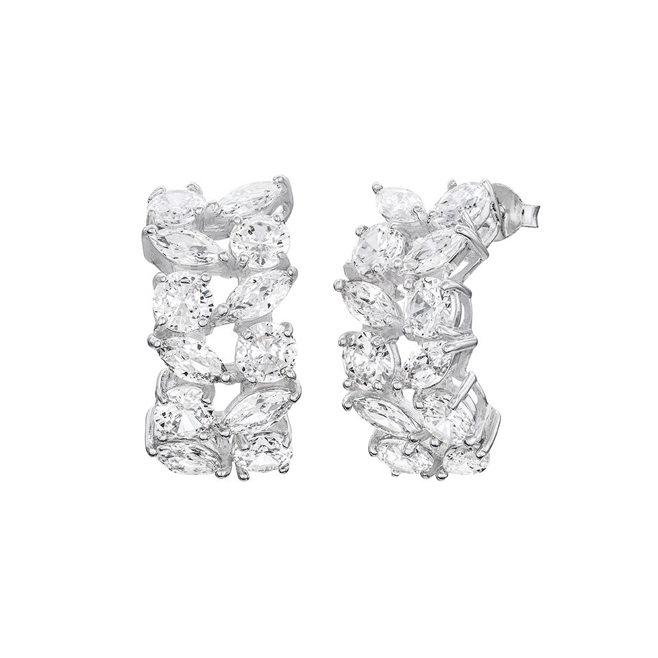 &Ouml;rh&auml;ngen i &auml;kta silver med kubisk zirkonia