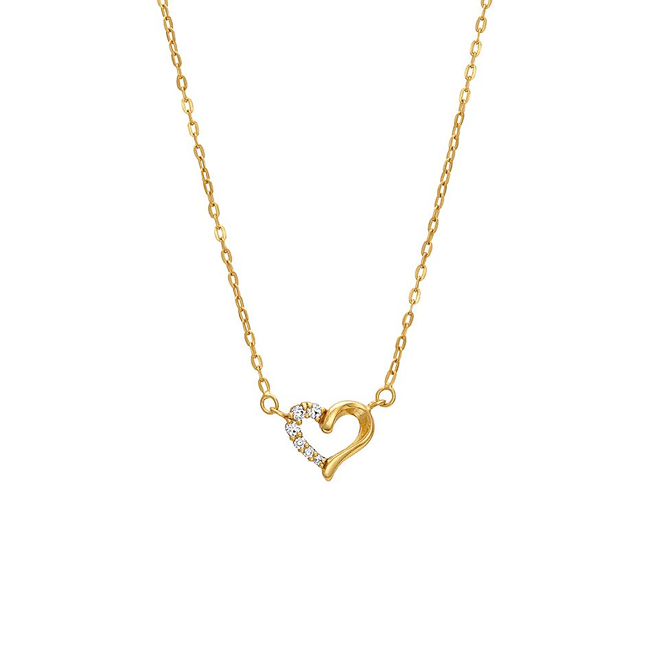 Halsband i äkta silver med ett hjärta och kubisk zirkonia