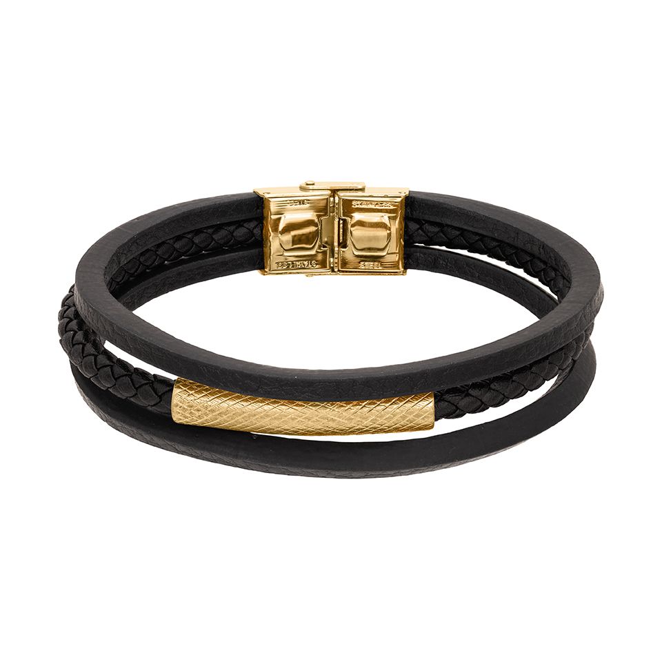 Armband i stål och läder