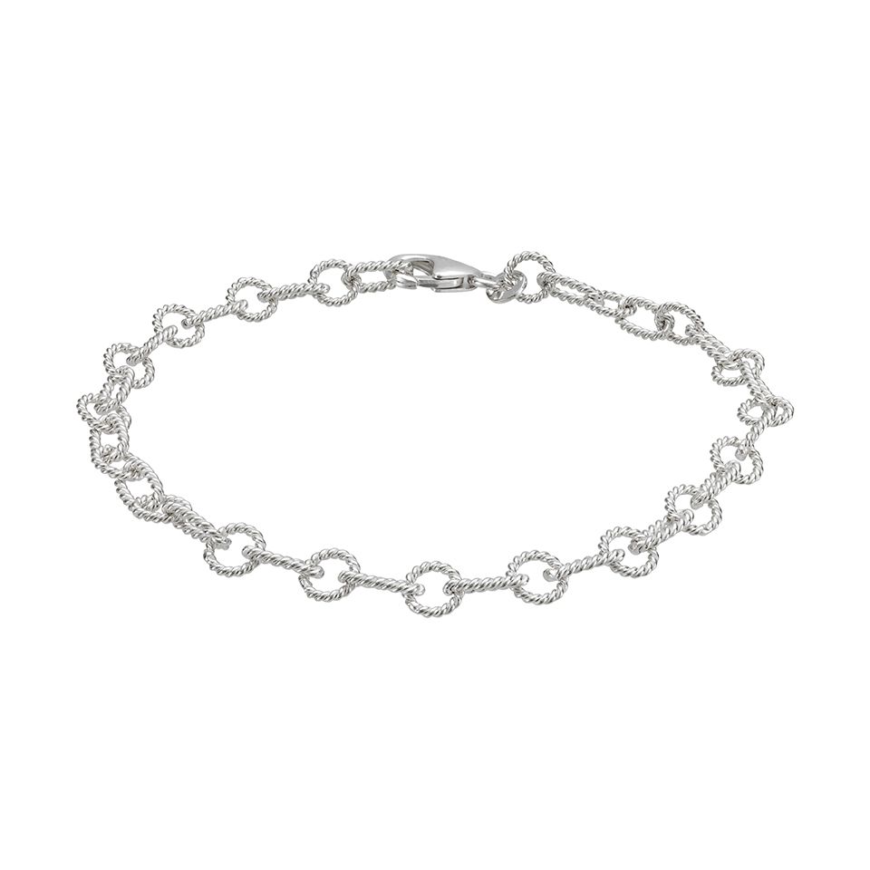 Armband i &auml;kta silver twistade l&auml;nkar