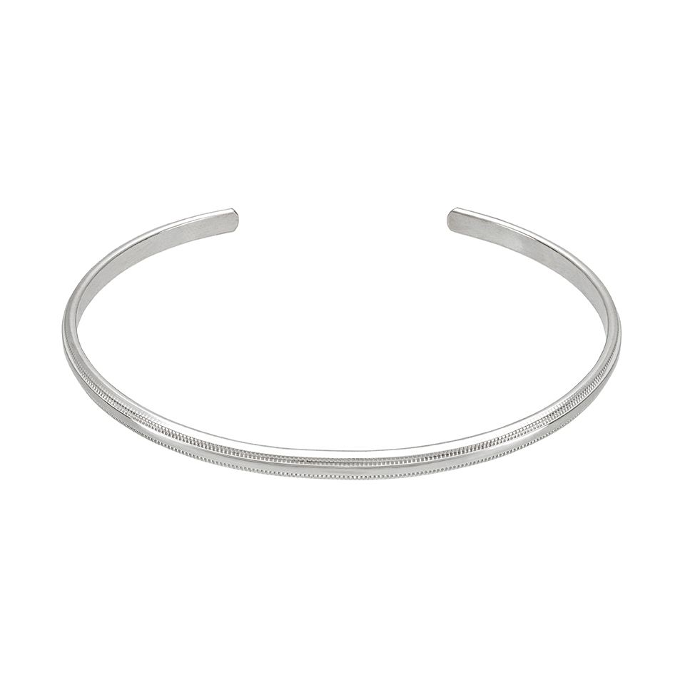 Armring i &auml;kta silver med m&ouml;nster
