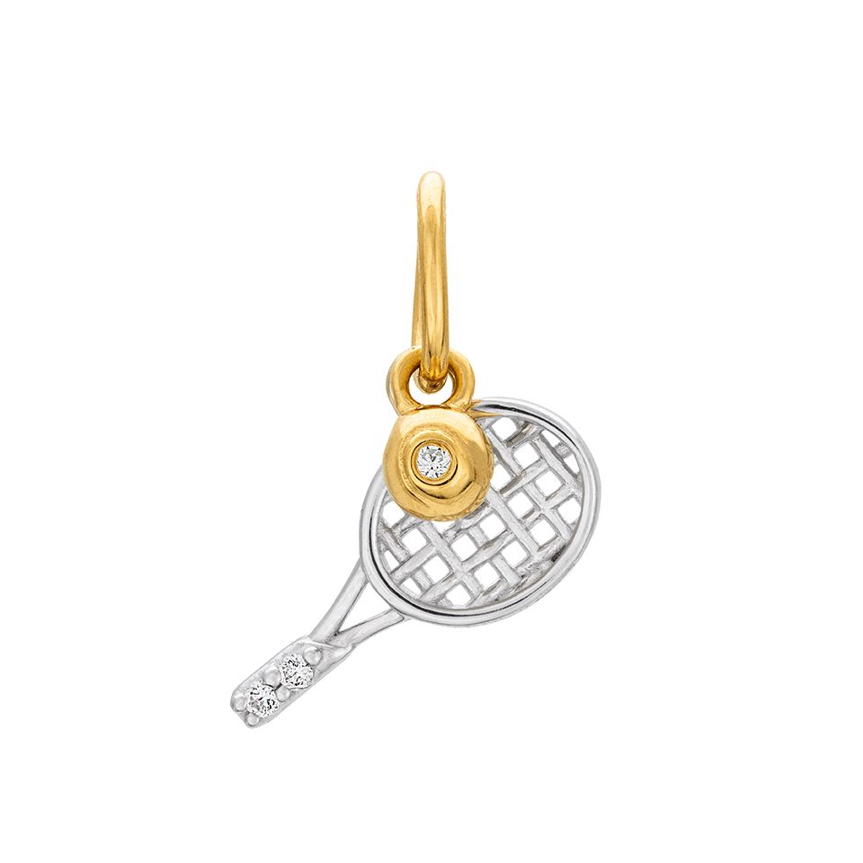 H&auml;ngsmycke i &auml;kta silver med tennisracket