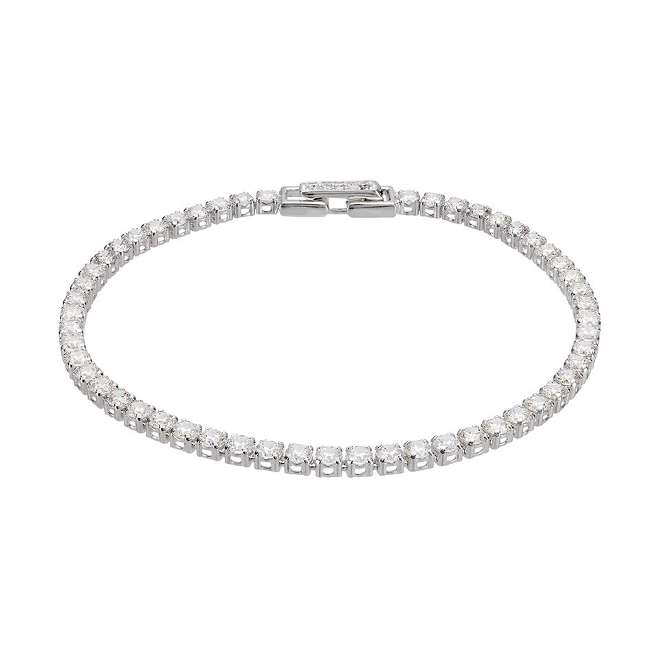 Tennisarmband i &auml;kta silver